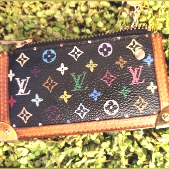 LOUIS VUITTON 2005 Takashi Murakami Collab Black Multi NEW Zipper Key Cles Purse - Picture 6 of 16